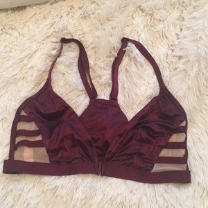 NWOT SMALL VICTORIAS SECRET MAROON MESH BRALETTE
